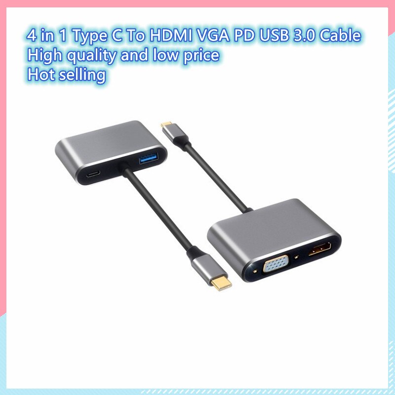 10 / 4 in 1 Type C-HDMI ȣȯ ̺/ 4k * 2k Type C-HDMI ȣȯ VGA 3.0 USB C PD 